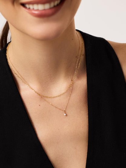 Diamond Necklace - Gold Diamond Layered Necklace