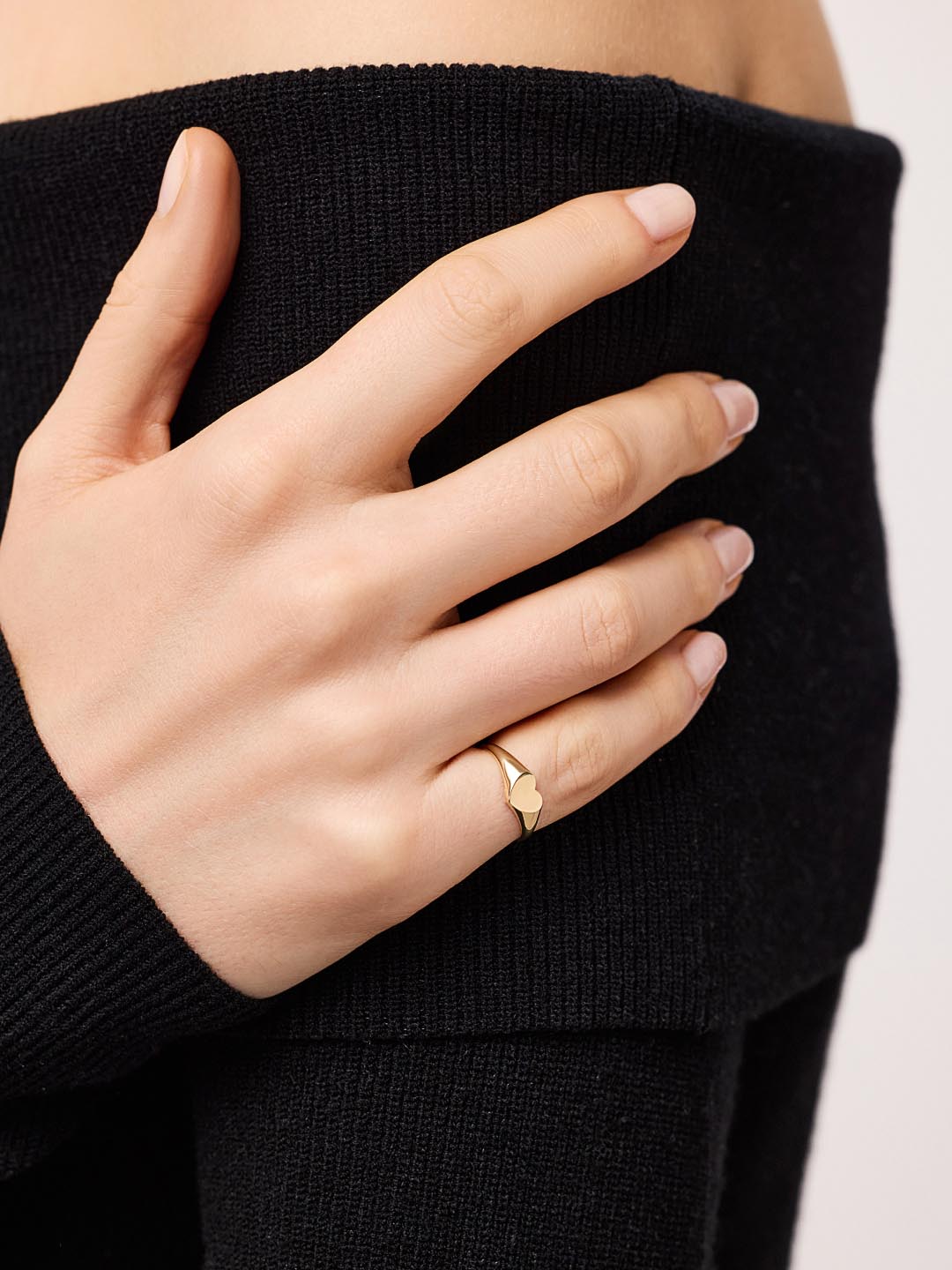 Solid Yellow Gold - Heart Signet Ring