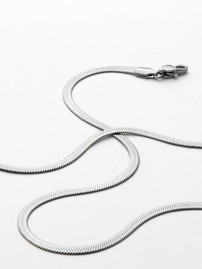 Herringbone Chain Necklace - Ina Silver