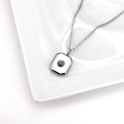 Square Pendant Projection Necklace