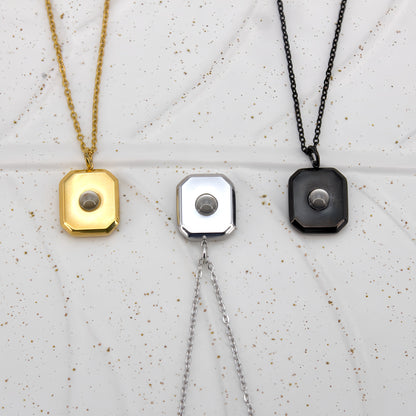 Square Pendant Projection Necklace