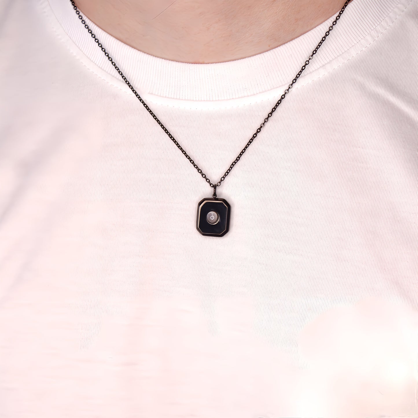 Square Pendant Projection Necklace