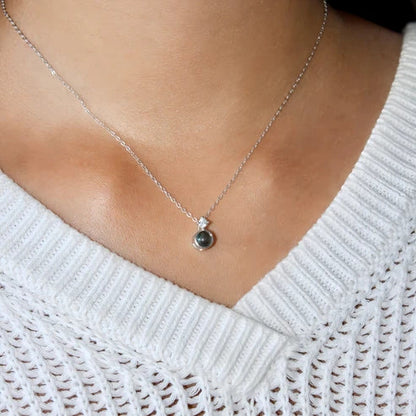 Sparkling Minimalist Photo Necklace