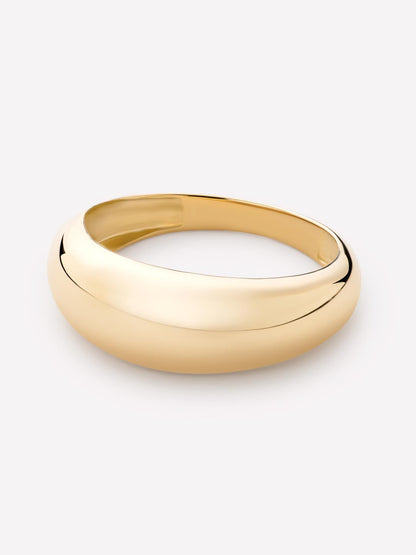 Solid Yellow Gold - Gold Medium Dome Ring