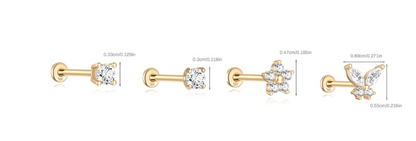 14K Gold Earrings Stud Series