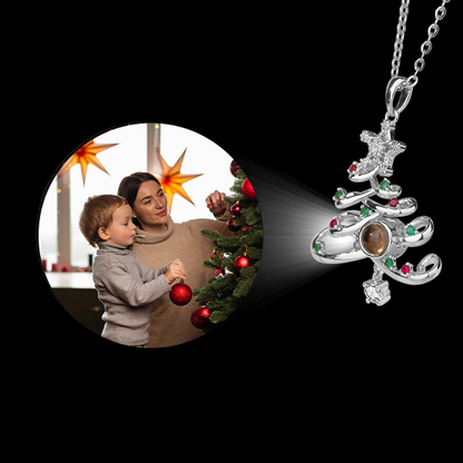 Personalized Christmas Tree Pendant Photo Necklace Gift