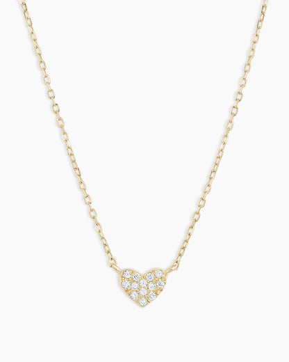 Diamond Pavé Mini Heart Necklace