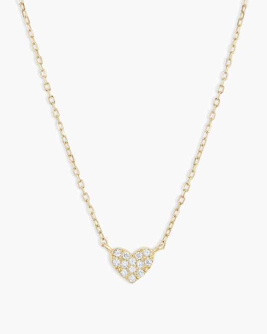 Diamond Pavé Mini Heart Necklace