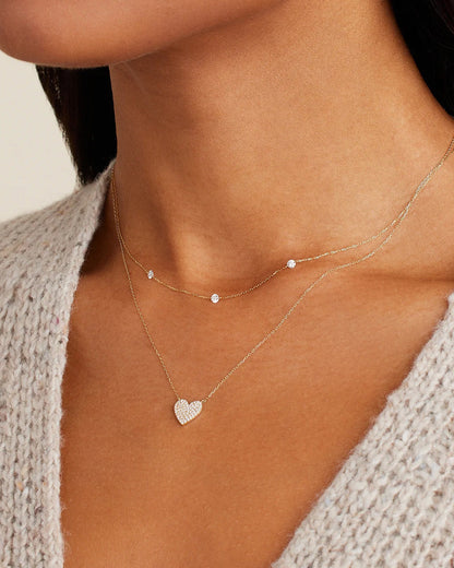 Diamond Pavé Heart Necklace