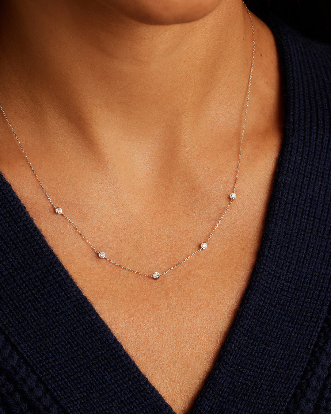 Classic Five Diamond Necklace