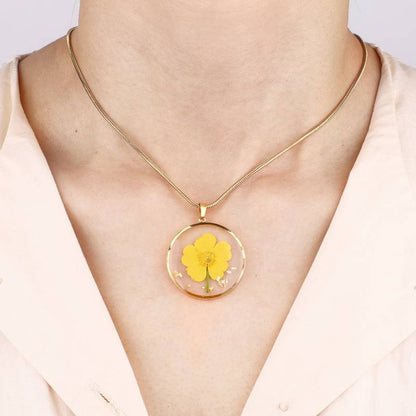 Pressed Birth Flower Necklace