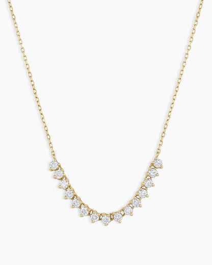 Diamond Cluster Row Necklace