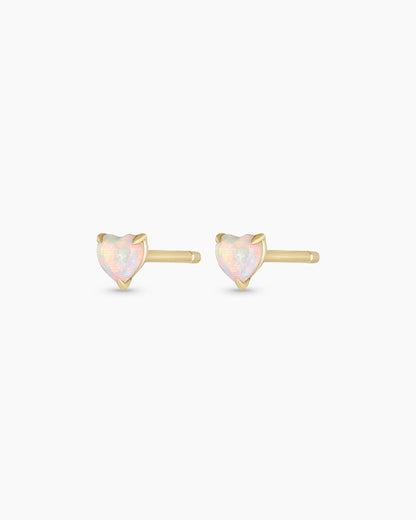 Opal Heart Studs