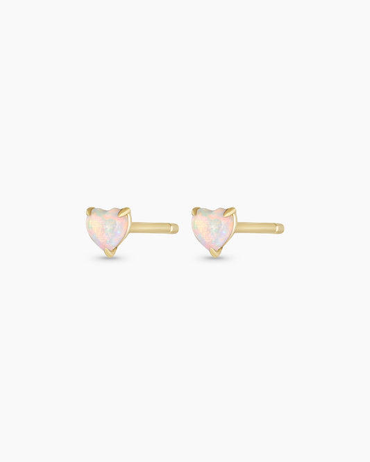 Opal Heart Studs