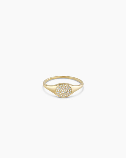 Diamond Pavé Signet Ring