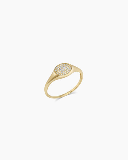 Diamond Pavé Signet Ring