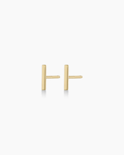 14k Gold Rose Bar Studs