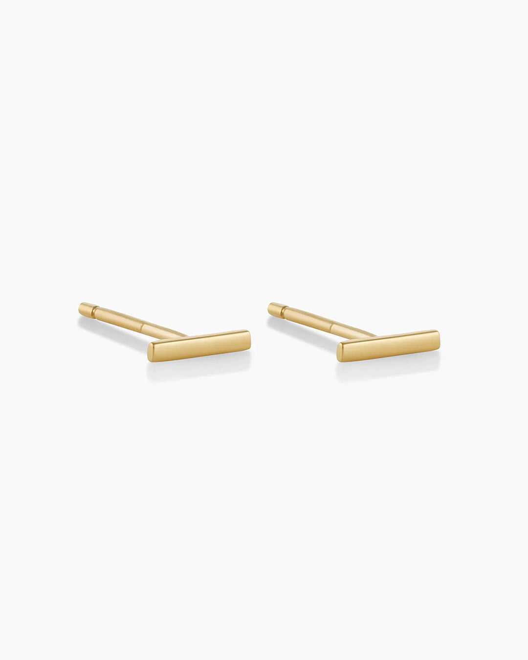 14k Gold Rose Bar Studs