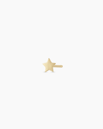 14k Gold Star Single Stud