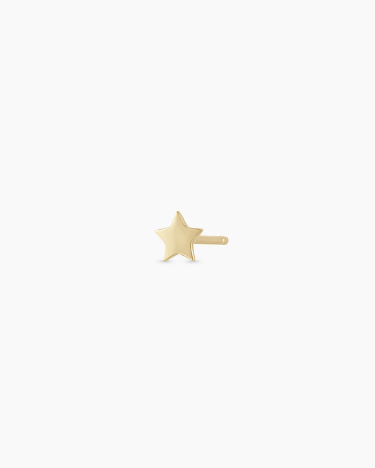 14k Gold Star Single Stud