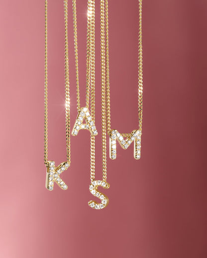 Diamond Alphabet Necklace