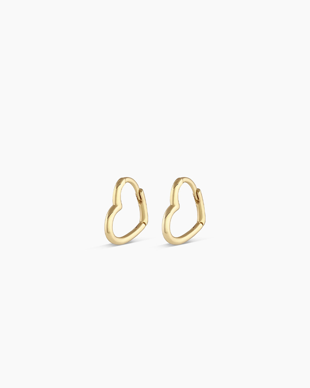 14k Gold Mini Open Heart Huggies