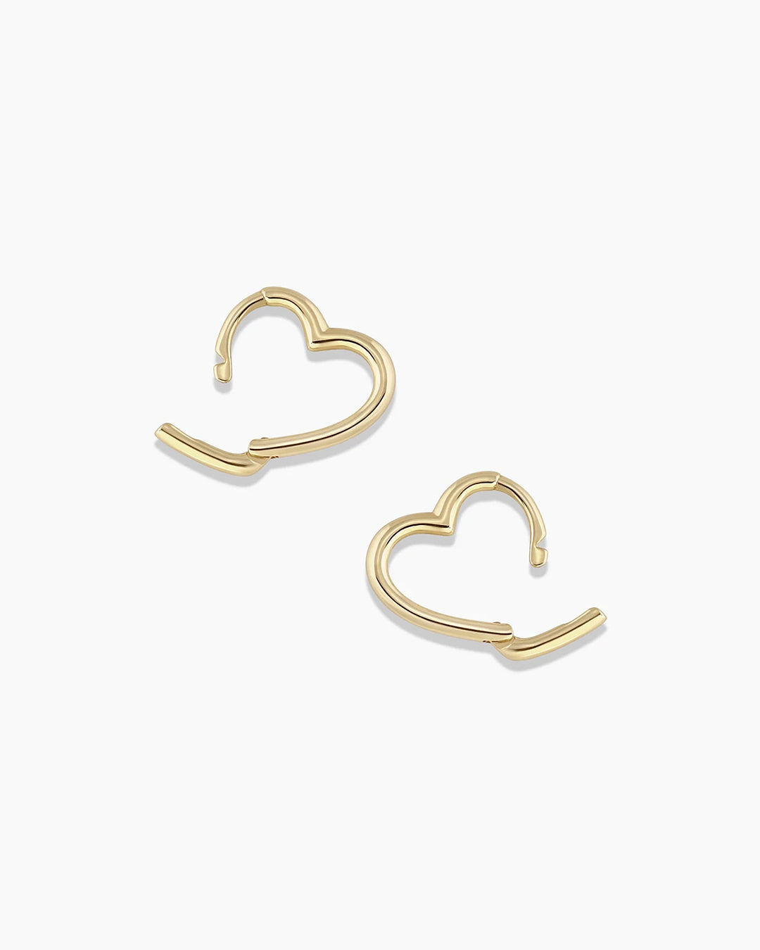 14k Gold Mini Open Heart Huggies