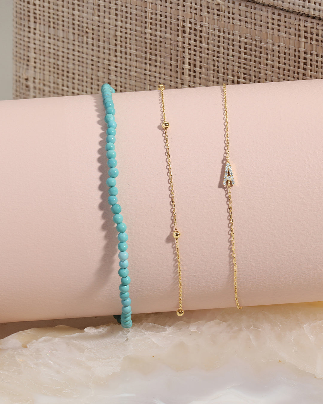 14k Gold Mini Turquoise Bracelet