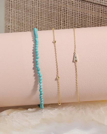 14k Gold Mini Turquoise Bracelet