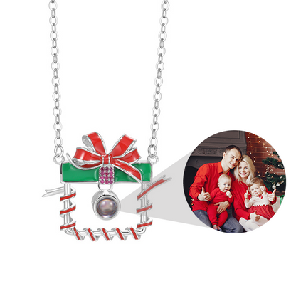 Personalized Christmas Photo Gift Box Pendant Necklace