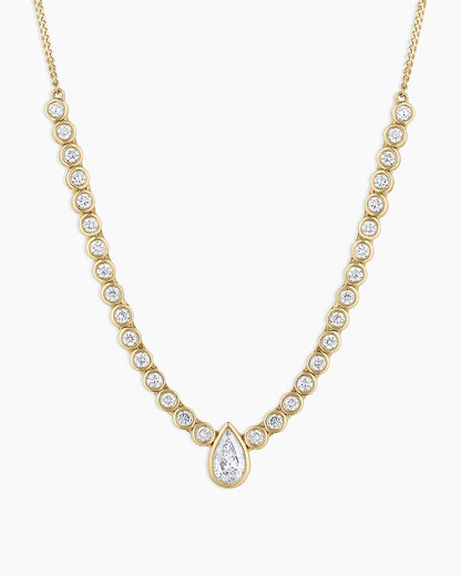 Lab Grown Diamond Pear Row Necklace