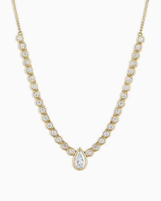 Lab Grown Diamond Pear Row Necklace