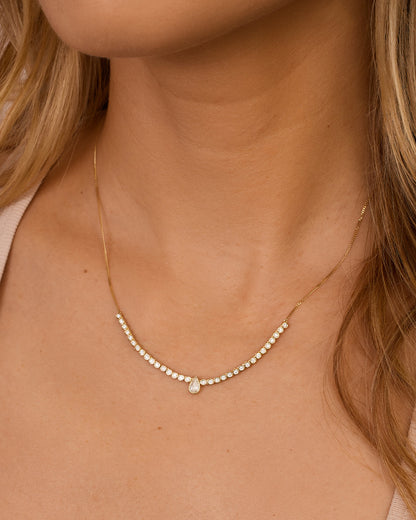 Lab Grown Diamond Pear Row Necklace