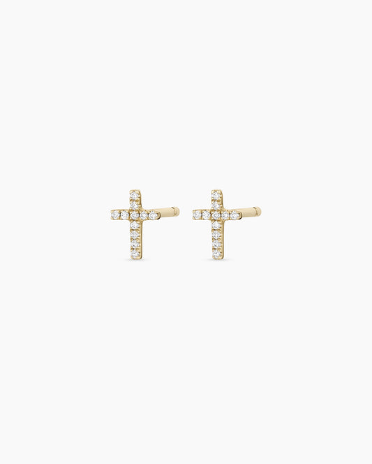 Diamond Cross Studs