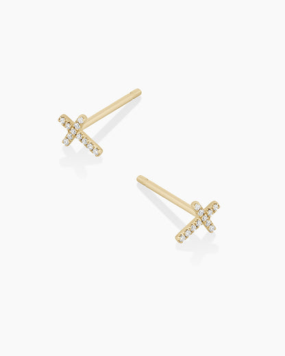 Diamond Cross Studs