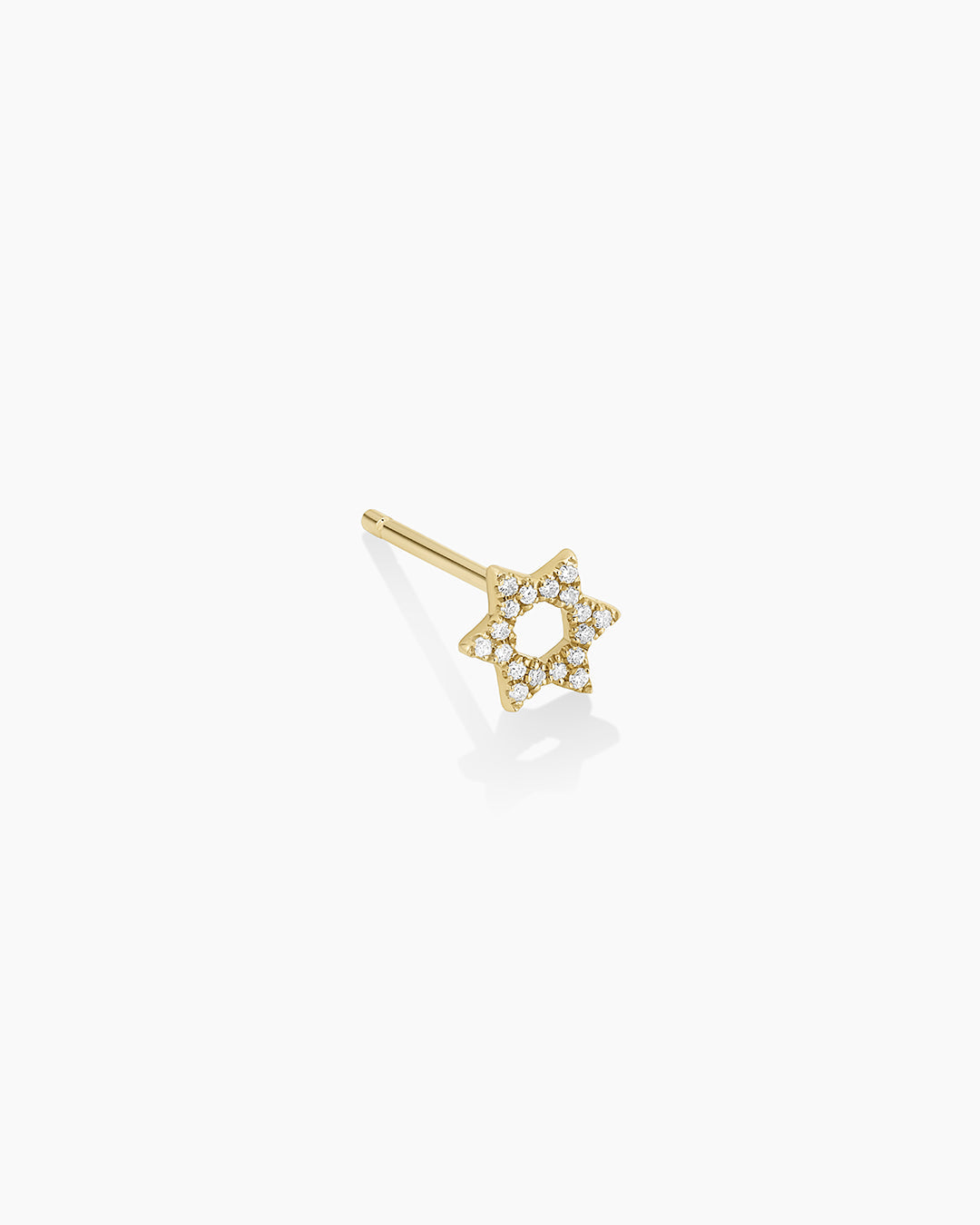 Diamond Star of David Single Stud