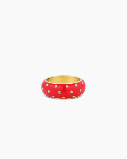 Noel Red Enamel Shimmer Ring