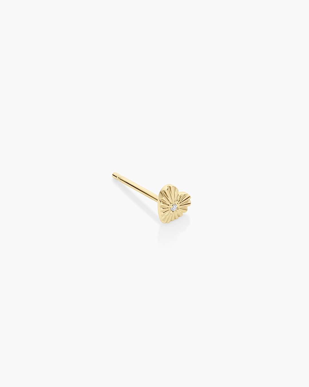 Diamond Vintage Heart Single Stud