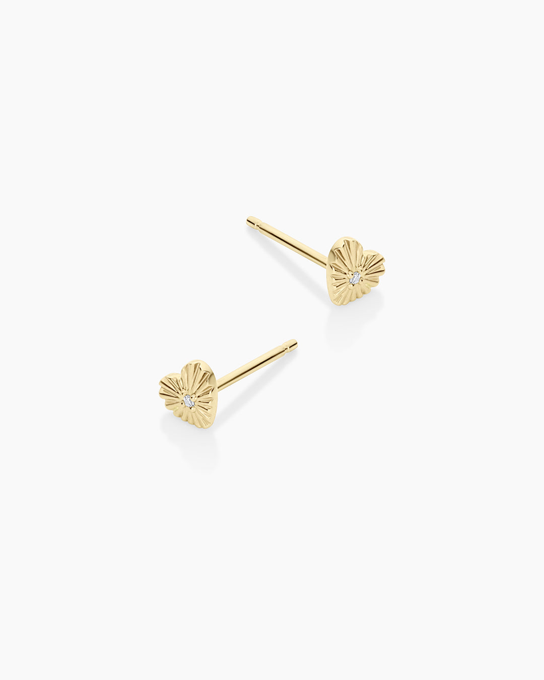 Diamond Vintage Heart Studs