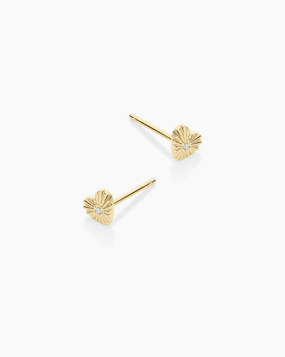 Diamond Vintage Heart Studs