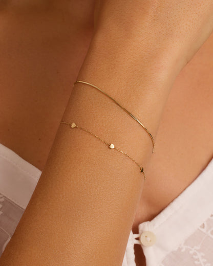 14k Gold Heart Bracelet