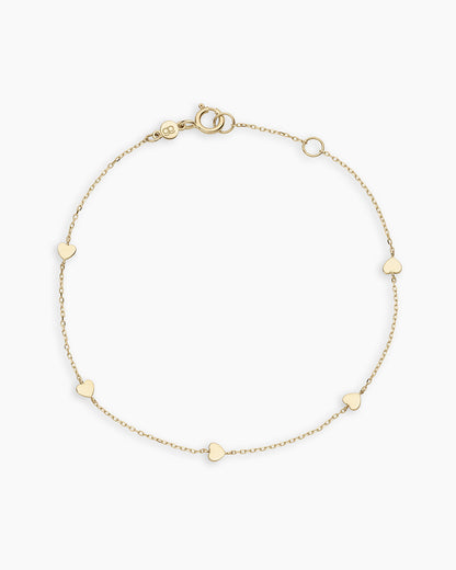 14k Gold Heart Bracelet