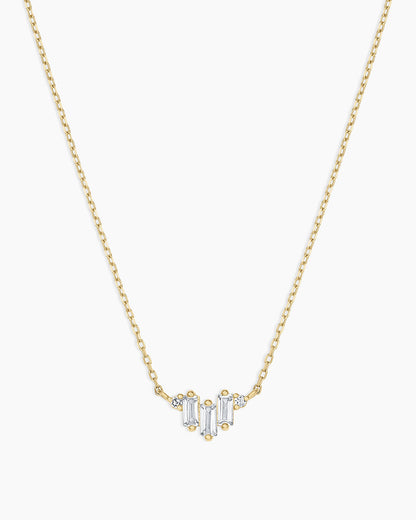 Diamond and White Sapphire Amara Trio Necklace