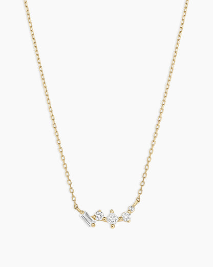 Diamond and White Sapphire Amara Cluster Necklace