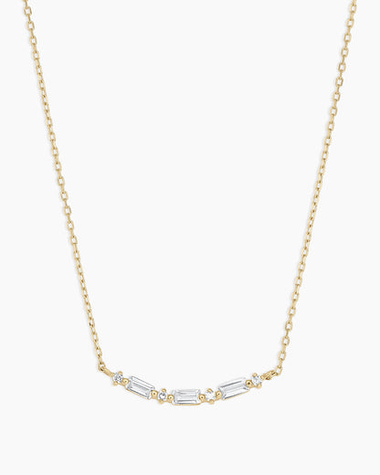 Diamond and White Sapphire Amara Row Necklace