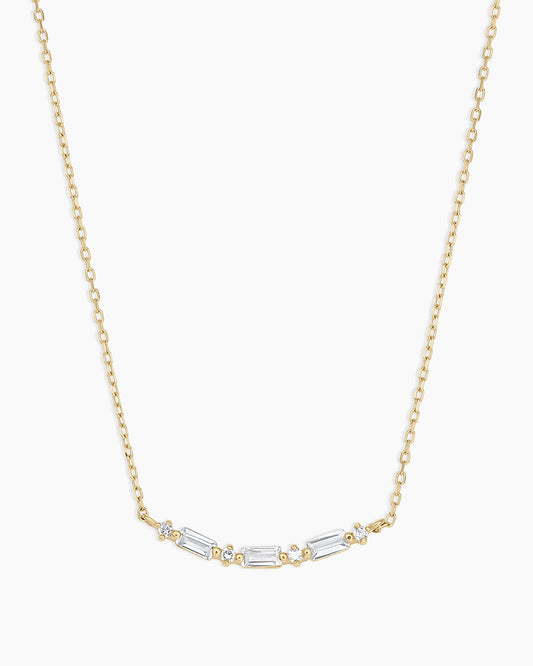 Diamond and White Sapphire Amara Row Necklace