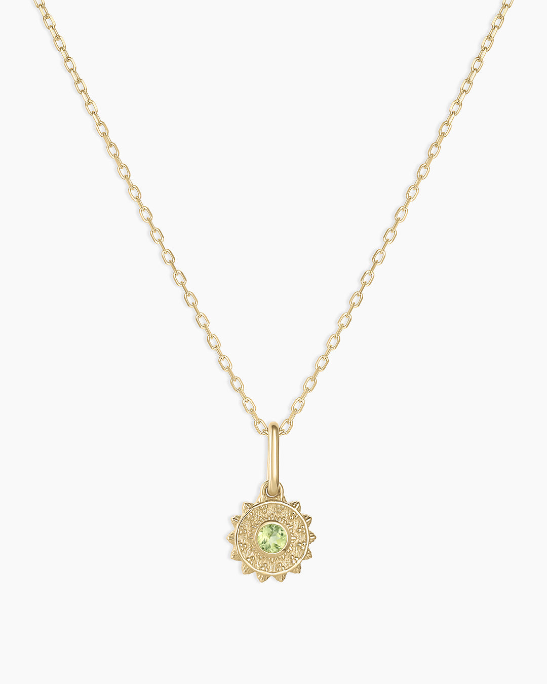 Sun Birthstone Charm Necklace