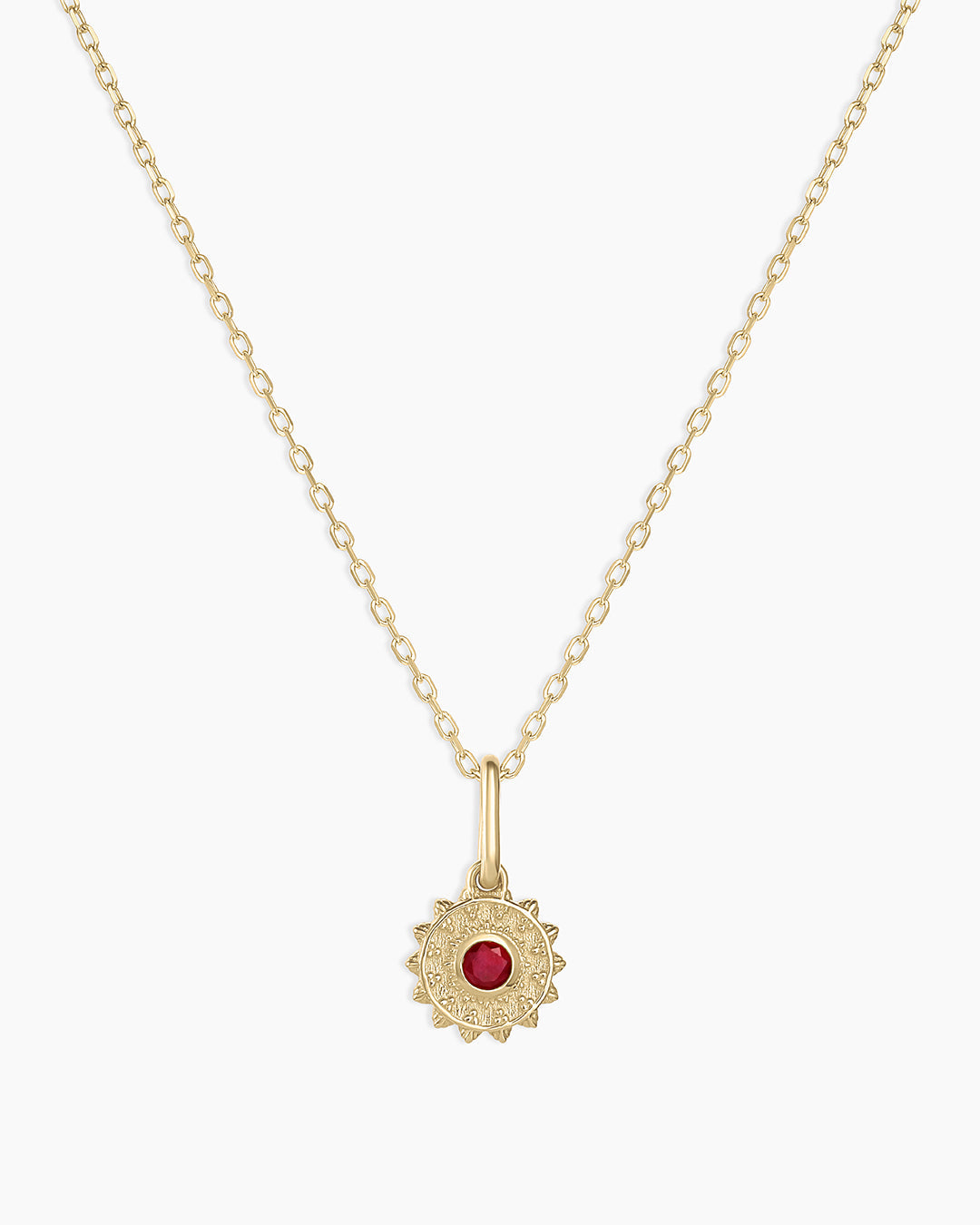 Sun Birthstone Charm Necklace