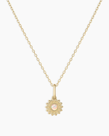 Sun Birthstone Charm Necklace