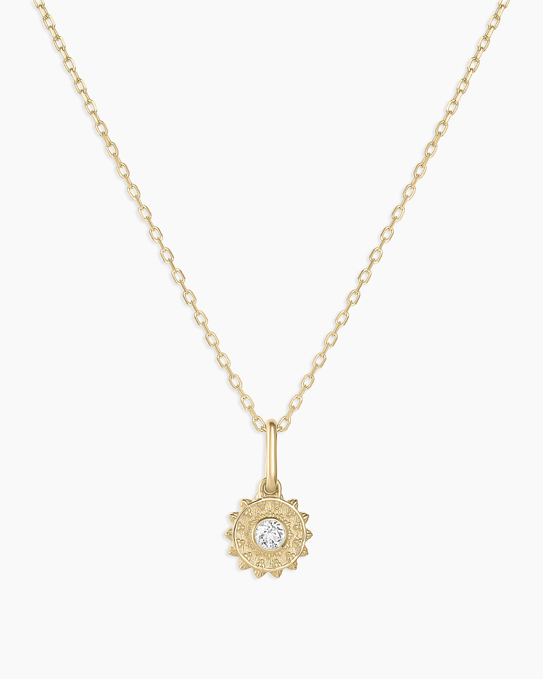 Sun Birthstone Charm Necklace